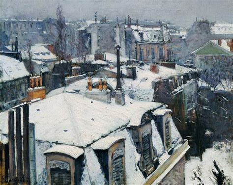 Vue De Toits De Paris Sous La Neige Gustave Caillebotte