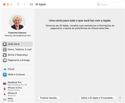 Verificar a lista de dispositivos do ID Apple para ver em quais você