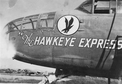 B 25 Mitchell 6th Photo Group The Hawkeye Express Nose Art World War