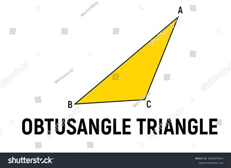 Obtuse Triangle Didactical Explanation Mathematics Stock Vector