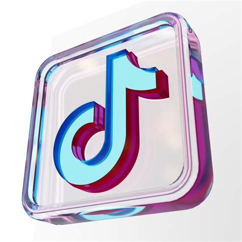 Tik Tok Icona Di Vetro Rendering 3d 9826623 Png