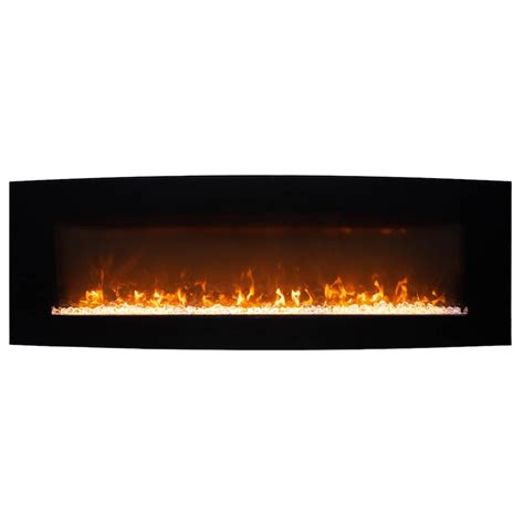 Paramount Stirling Curved Fireplace 48 Inch Wall Mount Electric Fireplace In Black The Home