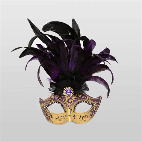 Colombina Feathered Mask Venetian Feathered Masks Made In Venice