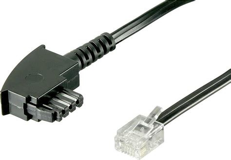 Basetech DSL Cable 1x TAE F Plug 1x RJ12 6p6c Plug 3 00 M Black