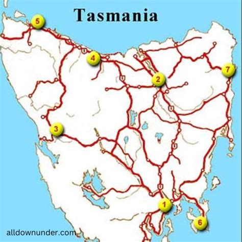 Map Of Tasmania Australian Facts And Figures All Down Under