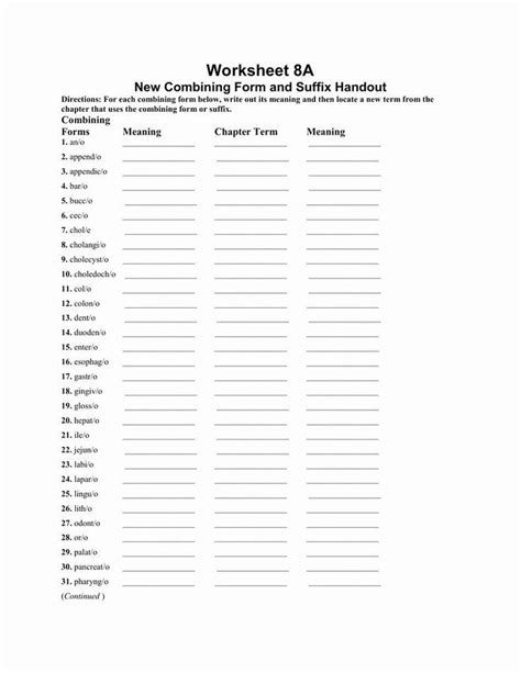 Medical Terminology Practice Worksheets