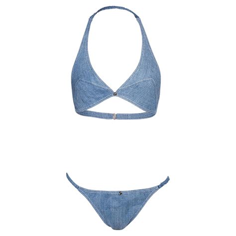 NWT Cruise 1998 Chanel Logo Print Strapless High Waist Pin Up Bikini Swimwear At 1stDibs