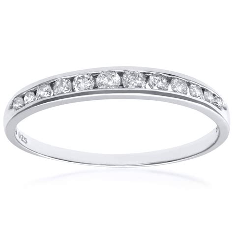 SPARKLD 9ct White Gold 0 25ct Diamond Eternity Ring Gold Collection