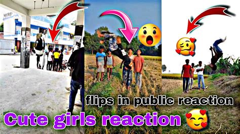 New Flip Reaction 🥶video Flips In Public Girls R🤫eactionil Gymnast