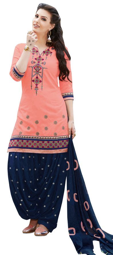 Party Wear Orange Color Cotton Fabric Salwar Kameez 1501725