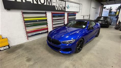 2021 Bmw 840i Vinyl Wrapped In 3m Gloss Cosmic Blue Youtube