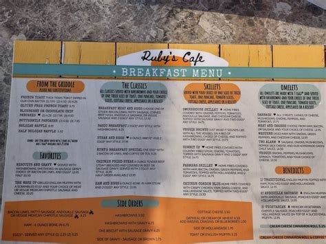 Menu At Rubys Cafe Missoula