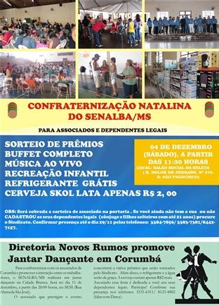 Senalba Ms Senalba Ms Promove Festas Para Os Associados E Seus