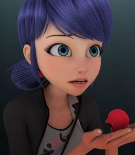 A Cartoon Character Holding A Red Object In Her Hand