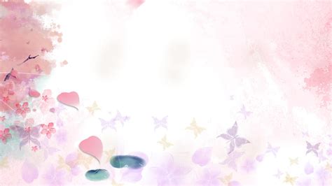 Romantic Blossom Cherry Theme Beautiful Watercolor Powerpoint Background For Free Download