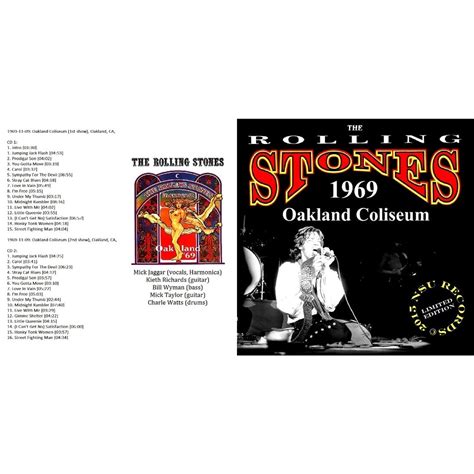 Live Oakland Coliseum 1969 Ltd 2 Cd By The Rolling Stones Cd X 2 With Zorro800 Ref117567788