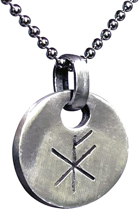 Wealth Bind Rune Amulet Fehu Gebo Icelandic Viking Pewter Men Pendant