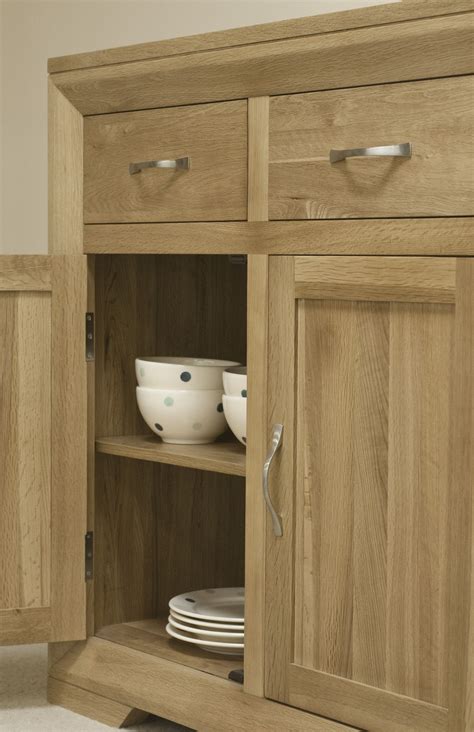 Bevel Solid Light Oak Range Sideboard Oak Furniture Land