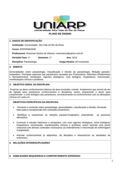 PDF PLANO DE ENSINO Extranet Uniarp Edu Brextranet Uniarp Edu Br