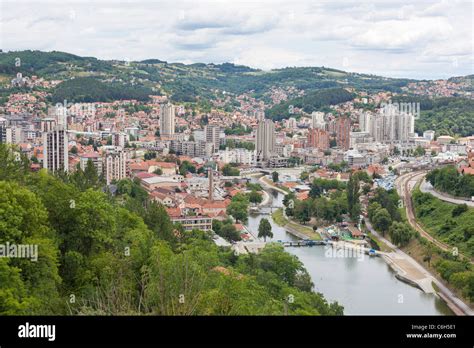 Town Uzice And Djetinja River Serbia Stock Photo Alamy