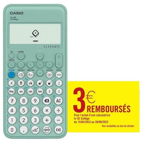 Promo Casio Calculatrice Scientifique Chez Carrefour