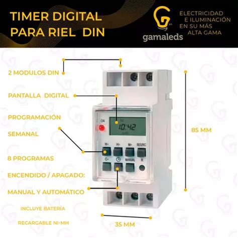 Temporizador Timer Programable Digital Riel Din Zurich 2hp En Venta En