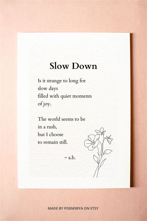 Short Poem Life Slow Down Life, Short Poem Life, Digital Poem Life Lessons, Inspirational Poem ...