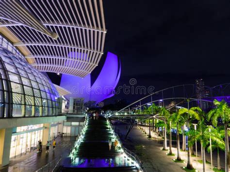 Singapore Downtown By Night Stock Image Image Of Downtown Buildings