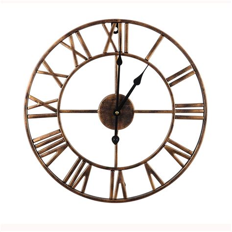 Mengshen Reloj De Pared con Números Romanos Gigantes 40CM Dorado