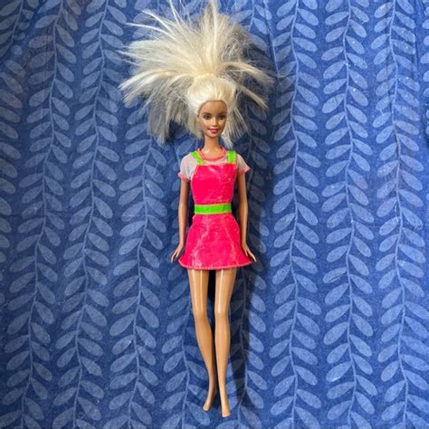 Mattel Toys Mattel Blue Eyed Blonde Hair Barbie Doll With Pink And Green Dress Poshmark