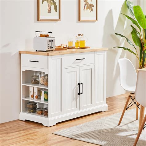 Snapklik Yaheetech Rolling Kitchen Island Cart