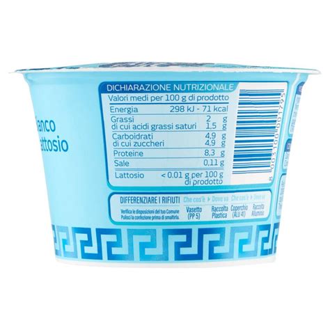 Selex Vivi Bene Yogurt Greco Bianco Senza Lattosio G Nonpesa It