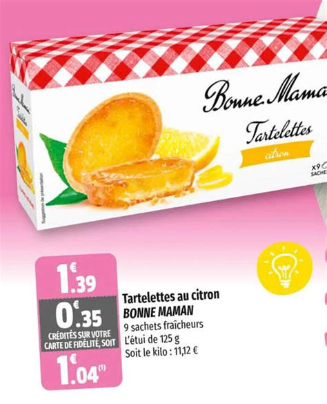 Promo Tartelettes au citron BONNE MAMAN chez Coccinelle Supermarché