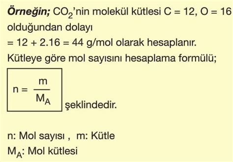 Mol Kavramı ve Formül Bulma Kimya Ayt Konu Anlatımı Örnekler