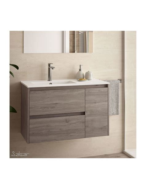 Mueble de baño Noja de 85 cm 2 cajones 1 puerta lavabo acabado