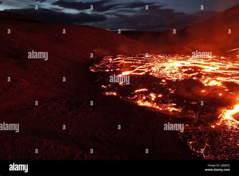 Meradalir Volcano Volcanic Eruption In Iceland Stock Photo Alamy