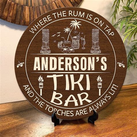 Buy Memate Custom Tiki Bar Sign Personalized Wooden Name Sign For