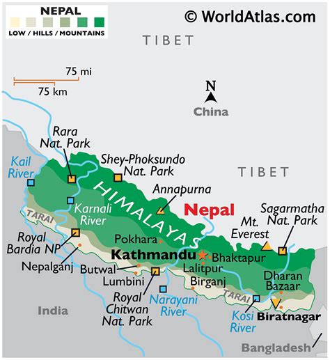 Map Of Nepal Showing Mountains - Get Latest Map Update