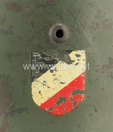 Wehrmacht Heer Stahlhelm M35 Mit 2 Emblemen Battle Damaged Heer