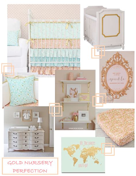 A Gold Nursery: Gold Crib Bedding | Gold crib, Gold nursery, Baby girls nursery