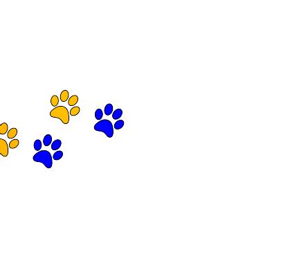 Blue/gold Paw Print Clip Art at Clker.com - vector clip art online ...