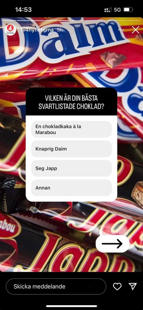 Lars Wilderäng on Twitter TV4 kör följande fräscha enkät på Instagram