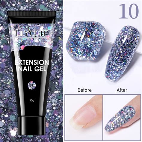 Lilycute Ml Rosa Glitter Lantejoulas Extens O Do Prego Gel Verniz Led