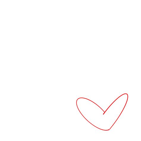 Red Line Draw Around Red Heart Icon Background Hand Draw Shape Symbol