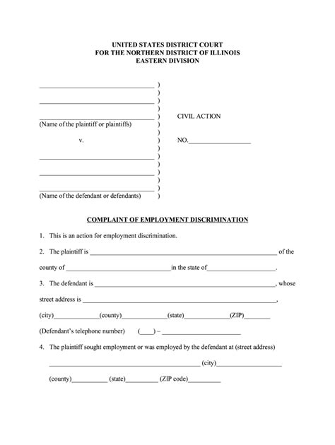 Complaint Employment Discrimination Fill Online Printable Fillable