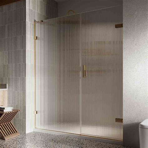 Roman Liberty 1200mm Rh Fluted Glass Hinged Door With In Line Panel For Alcove Fitting Low Price