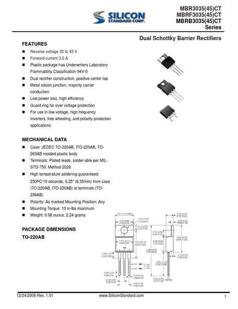 Mbr Ct Datasheet Pdf Stock And Price Silicon Standard Rectifiers