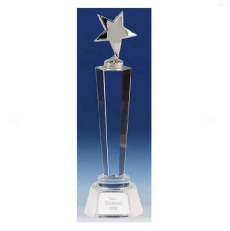 Star Crystal Glass Award Trophy Personalised Engraving T Etsy