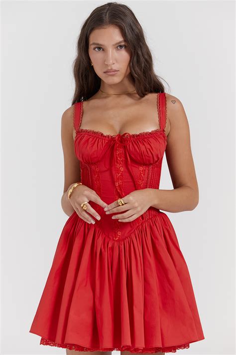 Clothing Mini Dresses Pietra Cherry Corset Mini Dress