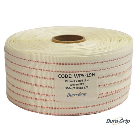 Poly Woven Strapping 19mm X 500m 2 Red Lines Wholesale Poly Woven